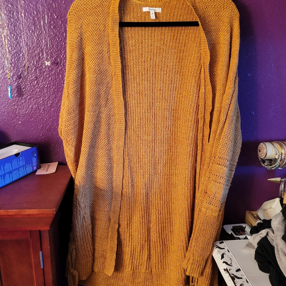 MAURICES mustard cardigan